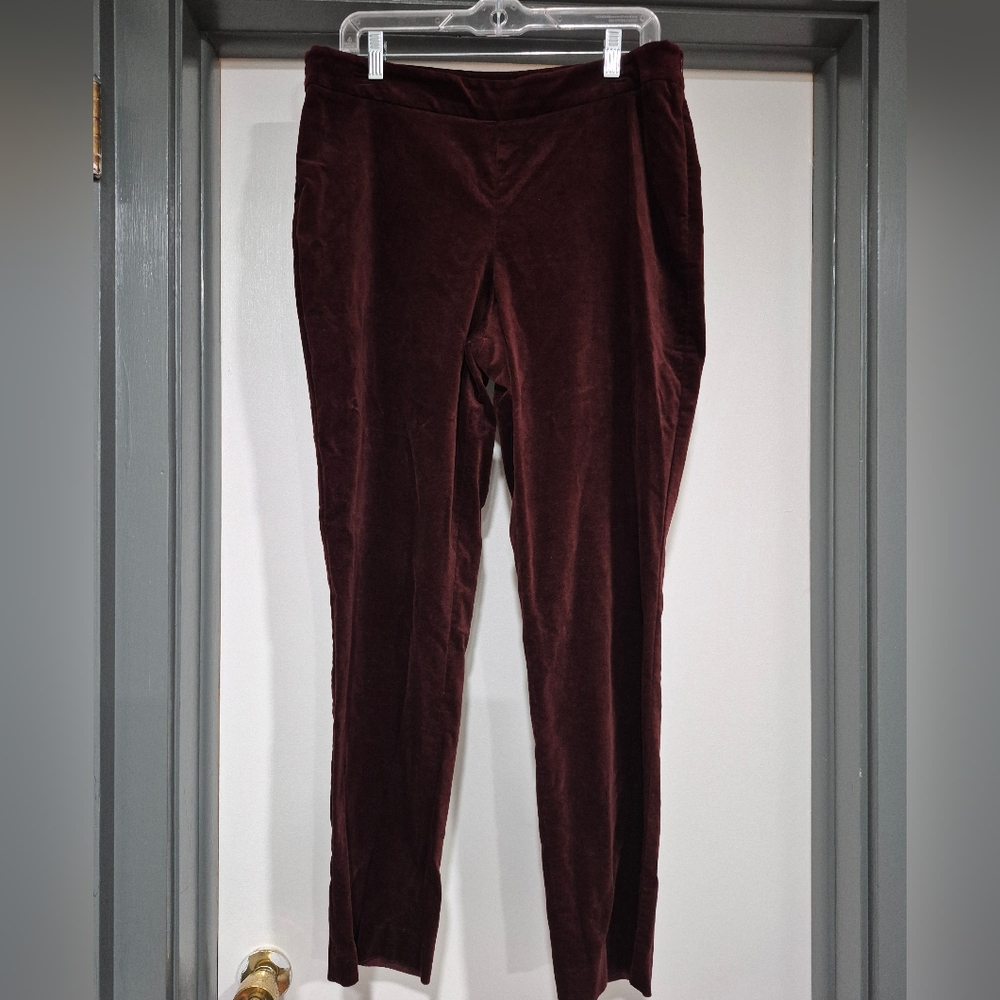 Talbots Velvet Feel Flat Front Pants